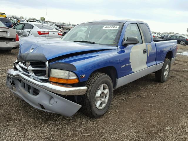 1B7GL23X5VS285784 - 1997 DODGE DAKOTA BLUE photo 2