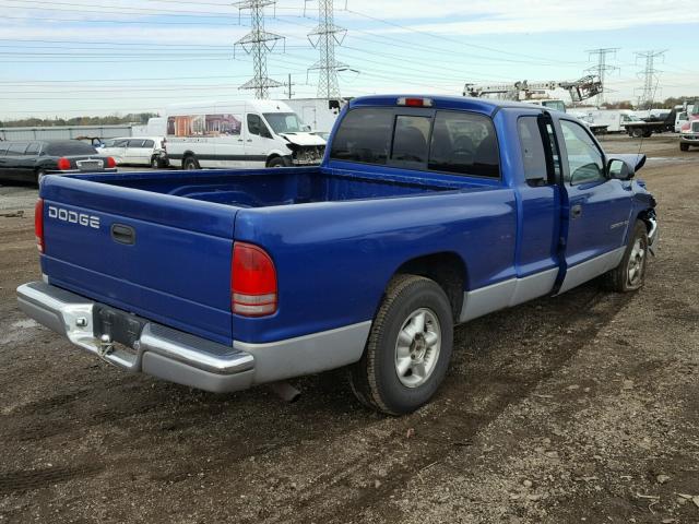 1B7GL23X5VS285784 - 1997 DODGE DAKOTA BLUE photo 4