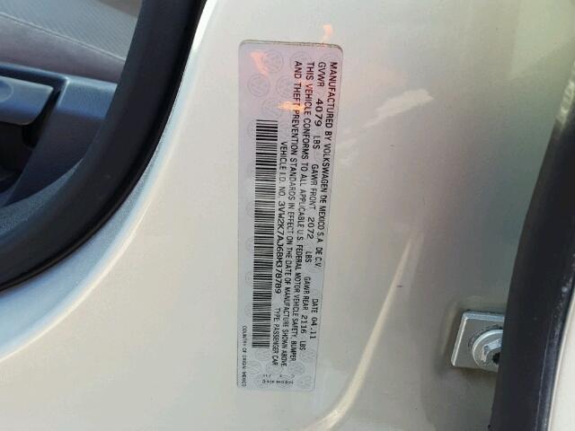 3VW2K7AJ6BM378789 - 2011 VOLKSWAGEN JETTA BASE SILVER photo 10