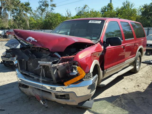 1FMNU42S0YEB85516 - 2000 FORD EXCURSION RED photo 2