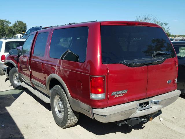 1FMNU42S0YEB85516 - 2000 FORD EXCURSION RED photo 3