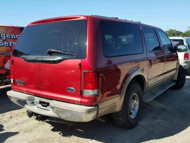 1FMNU42S0YEB85516 - 2000 FORD EXCURSION RED photo 4