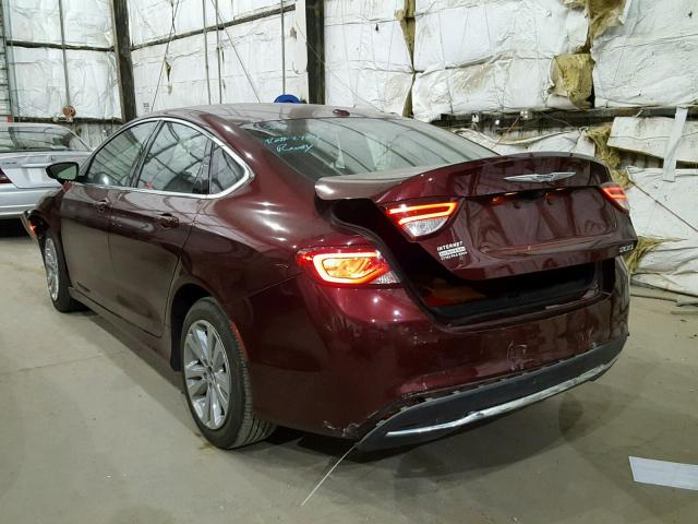 1C3CCCAB5FN660346 - 2015 CHRYSLER 200 LIMITE MAROON photo 3