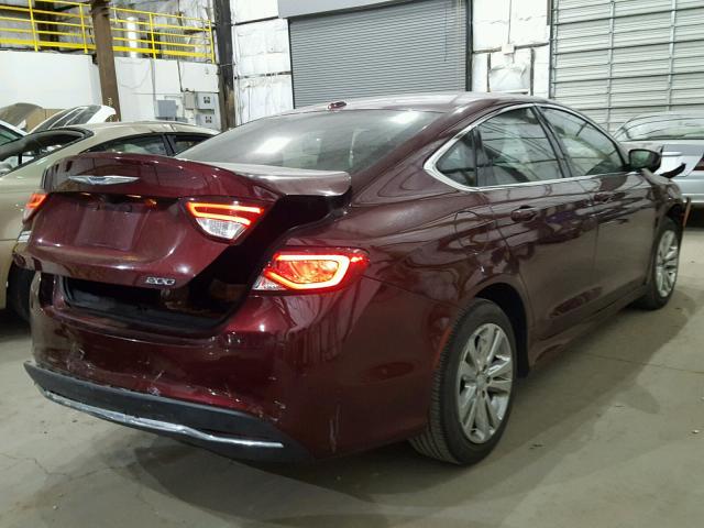 1C3CCCAB5FN660346 - 2015 CHRYSLER 200 LIMITE MAROON photo 4