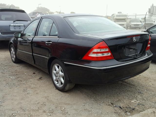 WDBRF61J43F438746 - 2003 MERCEDES-BENZ C 240 BLACK photo 3