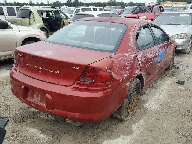 1B3EL36X82N152571 - 2002 DODGE STRATUS SE RED photo 4