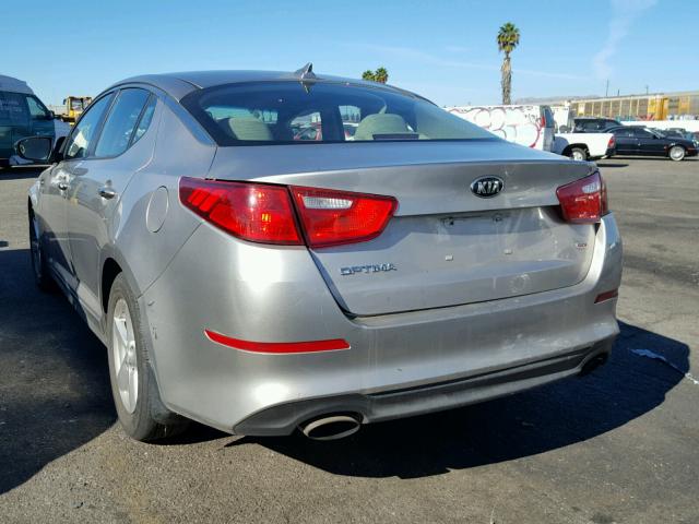 5XXGM4A74FG446651 - 2015 KIA OPTIMA LX GRAY photo 3