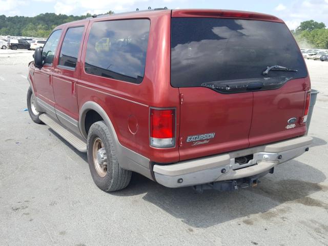 1FMNU42S5YED79040 - 2000 FORD EXCURSION RED photo 3