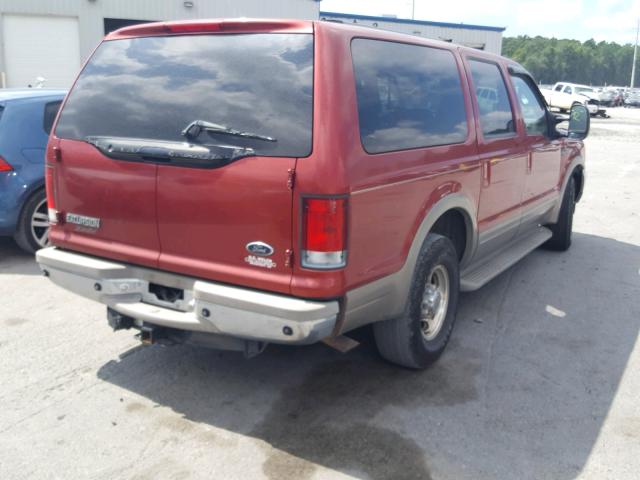 1FMNU42S5YED79040 - 2000 FORD EXCURSION RED photo 4