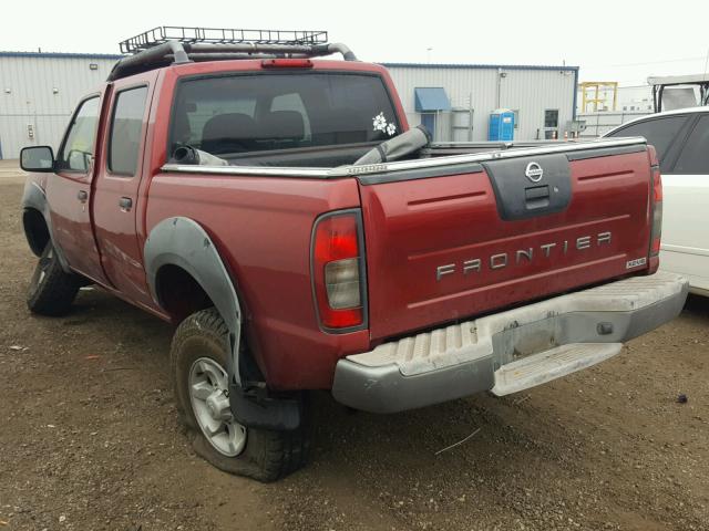 1N6ED27Y81C303977 - 2001 NISSAN FRONTIER C RED photo 3