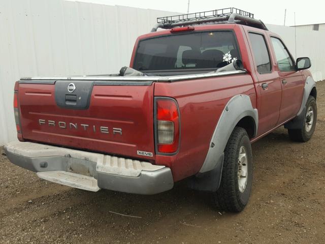 1N6ED27Y81C303977 - 2001 NISSAN FRONTIER C RED photo 4