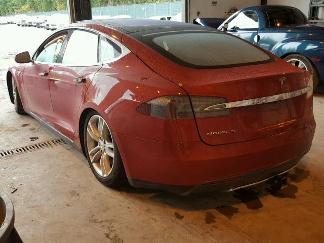 5YJSA1H15FFP78300 - 2015 TESLA MODEL S 85 RED photo 3