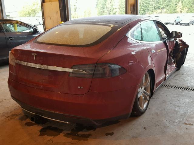 5YJSA1H15FFP78300 - 2015 TESLA MODEL S 85 RED photo 4