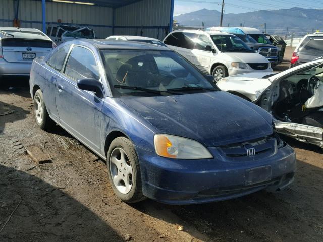 1HGEM219X2L011643 - 2002 HONDA CIVIC EX BLUE photo 1