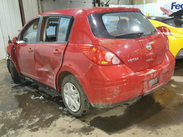 3N1BC1CP7BL493733 - 2011 NISSAN VERSA S RED photo 3