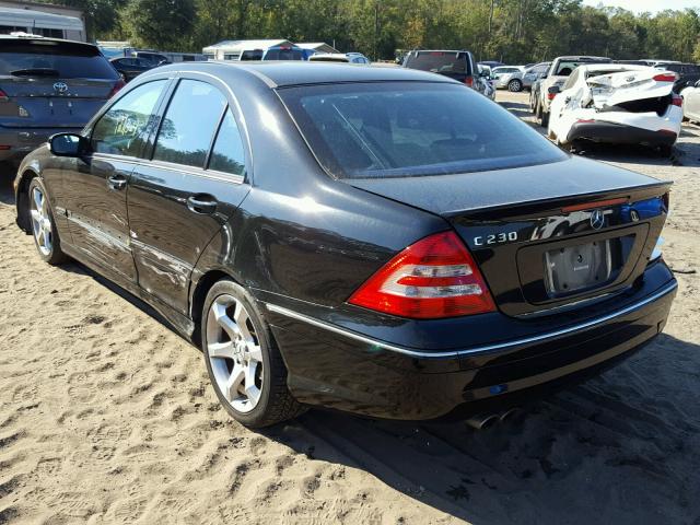 WDBRF52H07F889992 - 2007 MERCEDES-BENZ C 230 BLACK photo 3