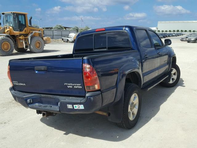 5TEJU62NX5Z029999 - 2005 TOYOTA TACOMA BLUE photo 4