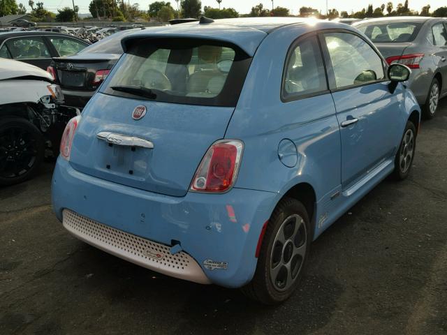 3C3CFFGE3GT221867 - 2016 FIAT 500 ELECTR BLUE photo 4