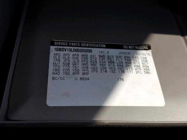 1GBDV13L56D209206 - 2006 CHEVROLET UPLANDER I თეთრი ფოტო 10