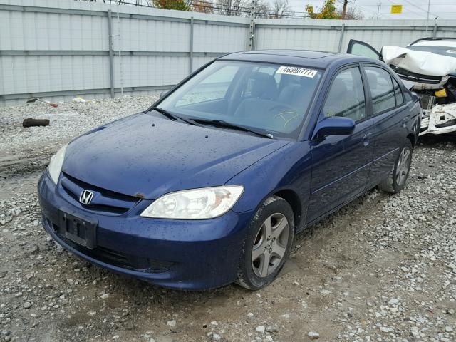 JHMES25724S001452 - 2004 HONDA CIVIC EX BLUE photo 2