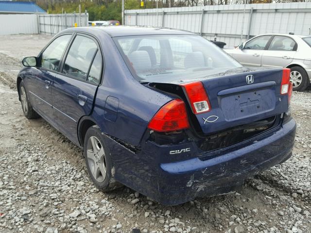 JHMES25724S001452 - 2004 HONDA CIVIC EX BLUE photo 3