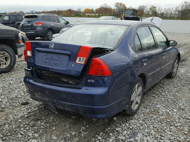 JHMES25724S001452 - 2004 HONDA CIVIC EX BLUE photo 4