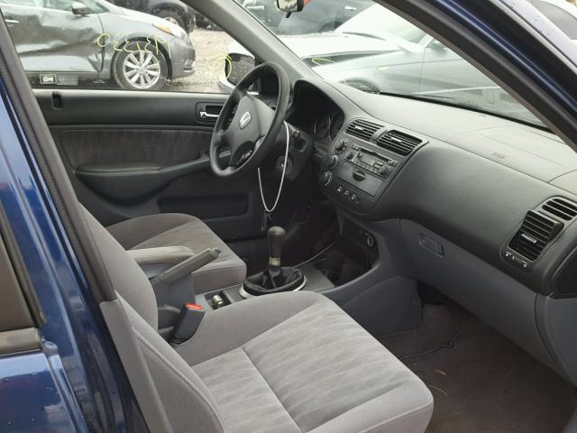 JHMES25724S001452 - 2004 HONDA CIVIC EX BLUE photo 5