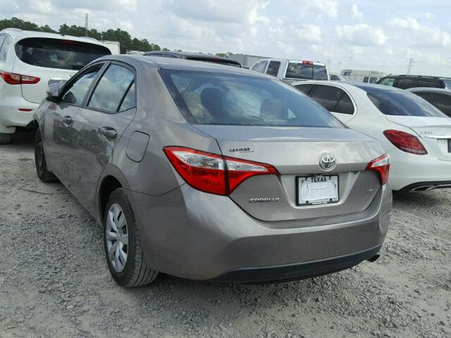 5YFBURHE6EP085540 - 2014 TOYOTA COROLLA L GRAY photo 3