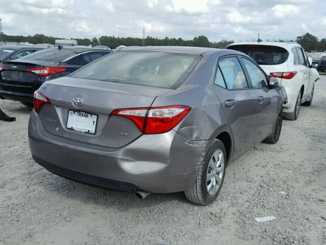 5YFBURHE6EP085540 - 2014 TOYOTA COROLLA L GRAY photo 4