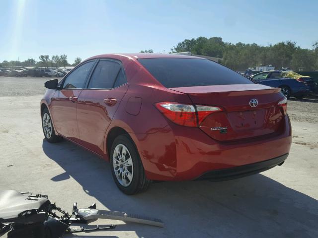 2T1BURHE1FC379168 - 2015 TOYOTA COROLLA L RED photo 3