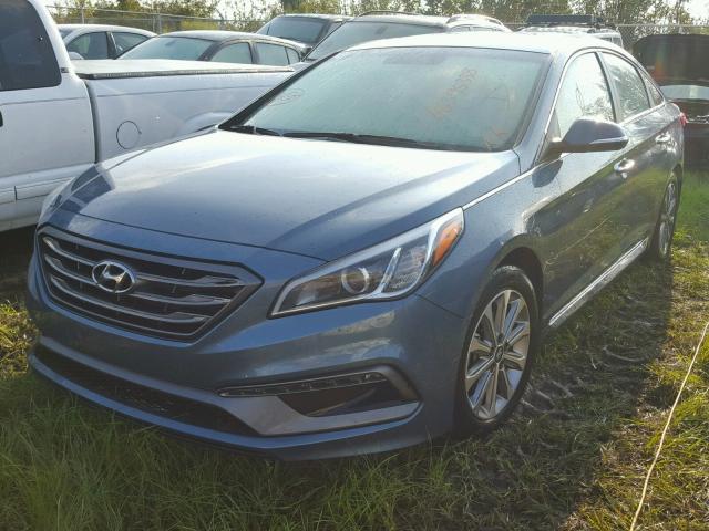 5NPE34AF8HH565182 - 2017 HYUNDAI SONATA SPO BLUE photo 2