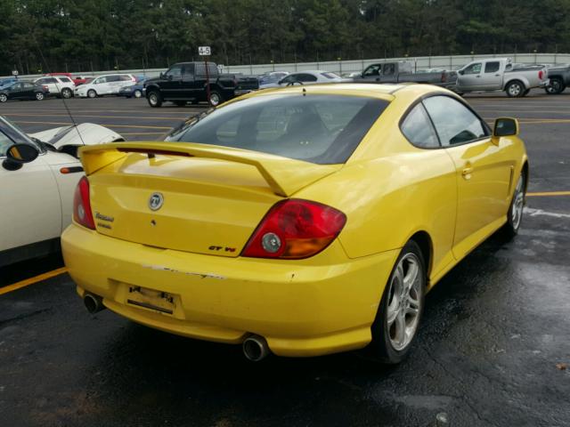 KMHHN65F64U144473 - 2004 HYUNDAI TIBURON GT YELLOW photo 4