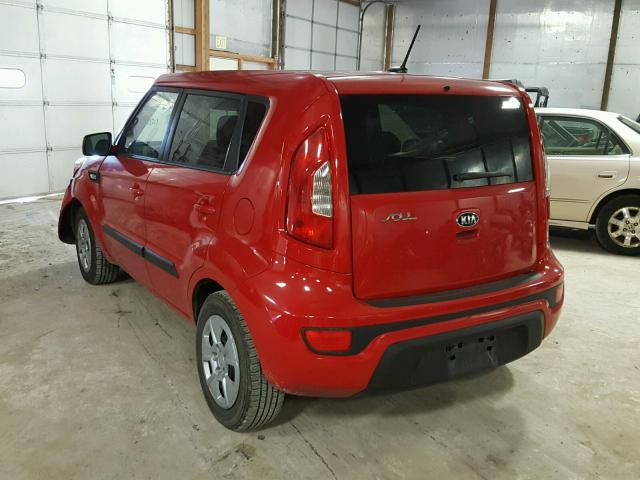 KNDJT2A59D7492204 - 2013 KIA SOUL RED photo 3