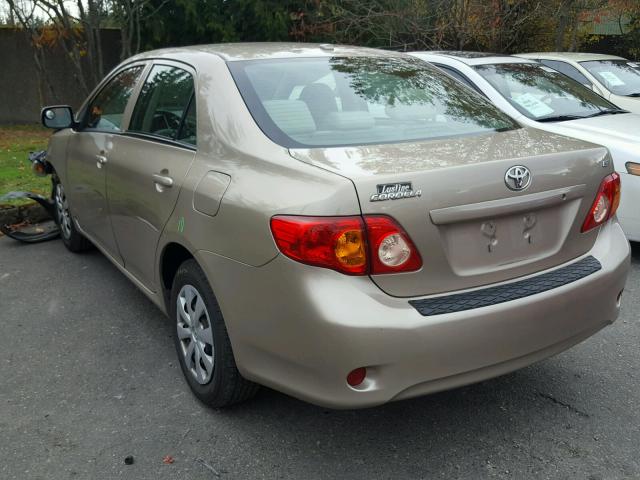 2T1BU40E89C133186 - 2009 TOYOTA COROLLA BA GOLD photo 3