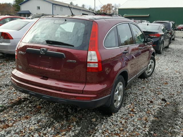 5J6RE4H33AL089880 - 2010 HONDA CR-V RED photo 4