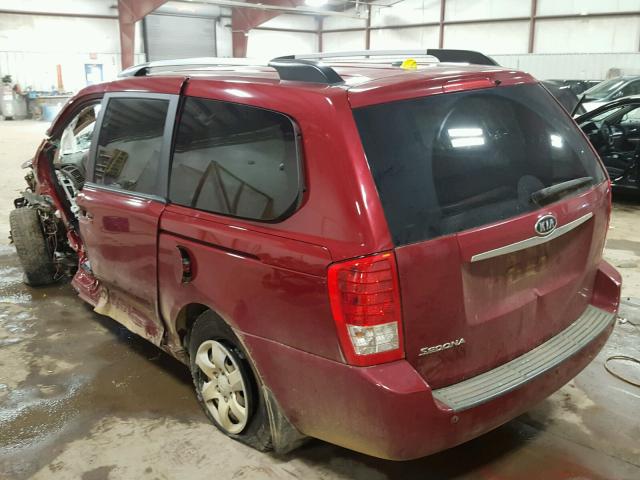 KNDMG4C36A6340665 - 2010 KIA SEDONA LX RED photo 3