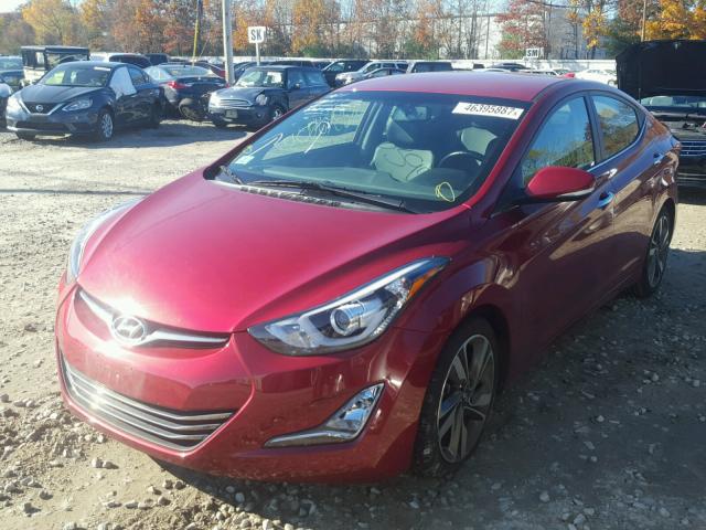 5NPDH4AE7FH608265 - 2015 HYUNDAI ELANTRA SE RED photo 2