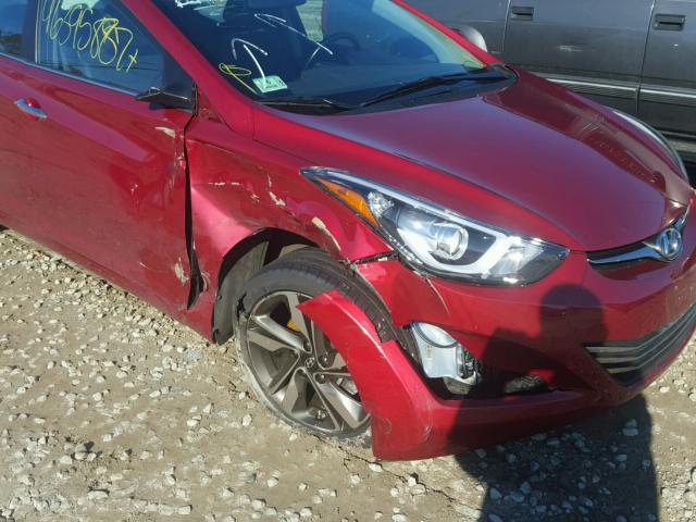 5NPDH4AE7FH608265 - 2015 HYUNDAI ELANTRA SE RED photo 9