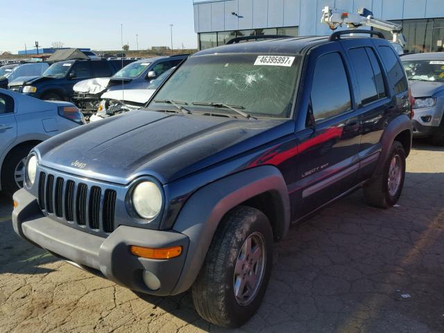 1J4GL48K52W294654 - 2002 JEEP LIBERTY SP BLUE photo 2