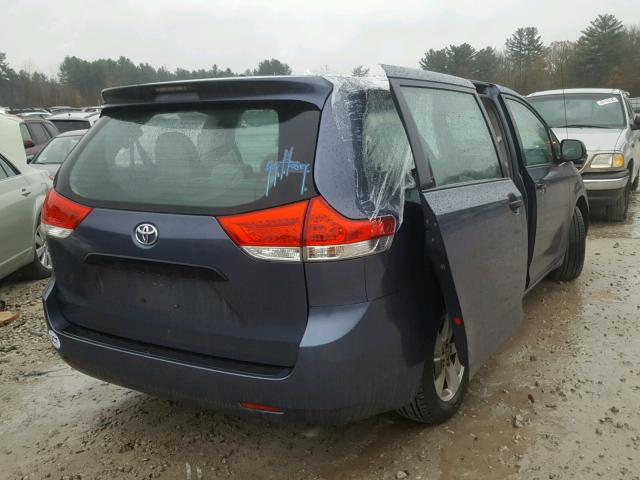 5TDZK3DC3DS383927 - 2013 TOYOTA SIENNA BAS BLUE photo 4