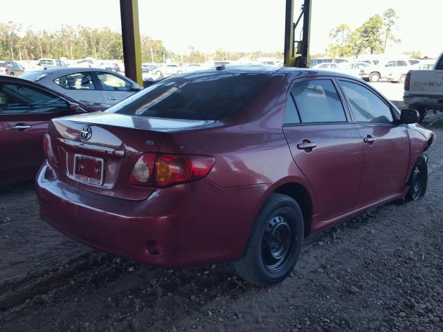 JTDBL40E499026581 - 2009 TOYOTA COROLLA BA RED photo 4