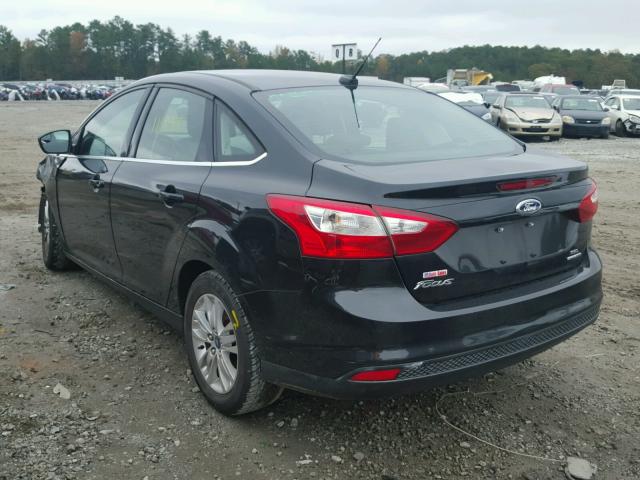 1FAHP3H21CL404939 - 2012 FORD FOCUS SEL BLACK photo 3