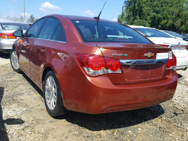 1G1PH5SB2D7150832 - 2013 CHEVROLET CRUZE ECO ORANGE photo 3