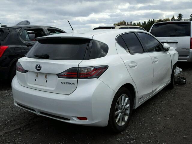 JTHKD5BH7D2147972 - 2013 LEXUS CT 200 WHITE photo 4