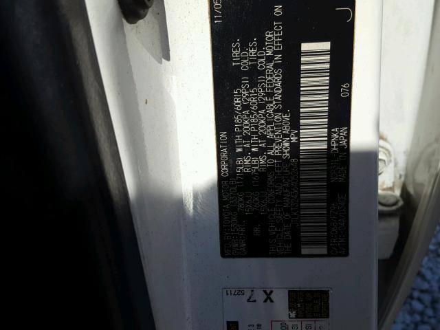 JTLKT324364052648 - 2006 TOYOTA SCION XB Blanco foto 10