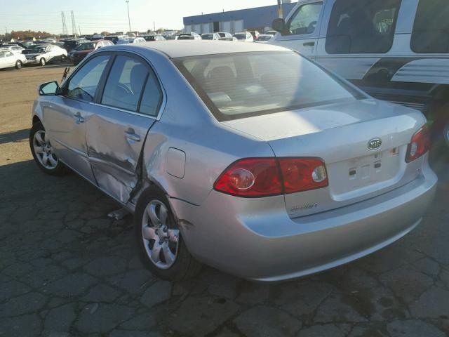 KNAGE123675143753 - 2007 KIA OPTIMA SILVER photo 3