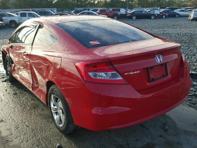 2HGFG3B52DH531669 - 2013 HONDA CIVIC LX RED photo 3