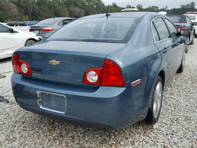 1G1ZG57B29F108131 - 2009 CHEVROLET MALIBU LS TEAL photo 4