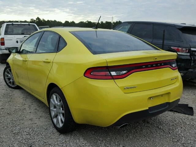 1C3CDFBA2DD107712 - 2013 DODGE DART SXT YELLOW photo 3