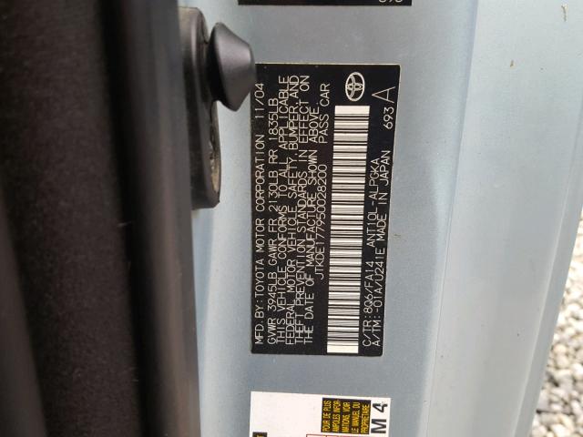 JTKDE177950028200 - 2005 TOYOTA SCION TC 蓝色 照片 10